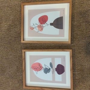 HomeGoods 11" x 15" floral prints in frames
